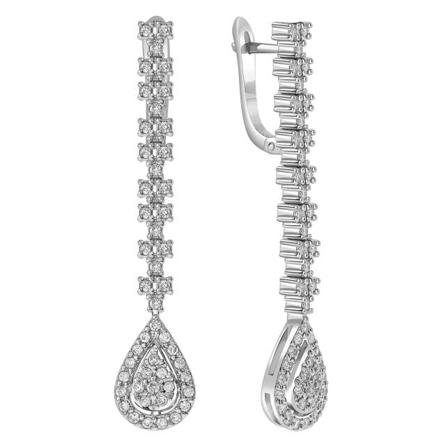 Серьги из белого золота с бриллиантами (051934)