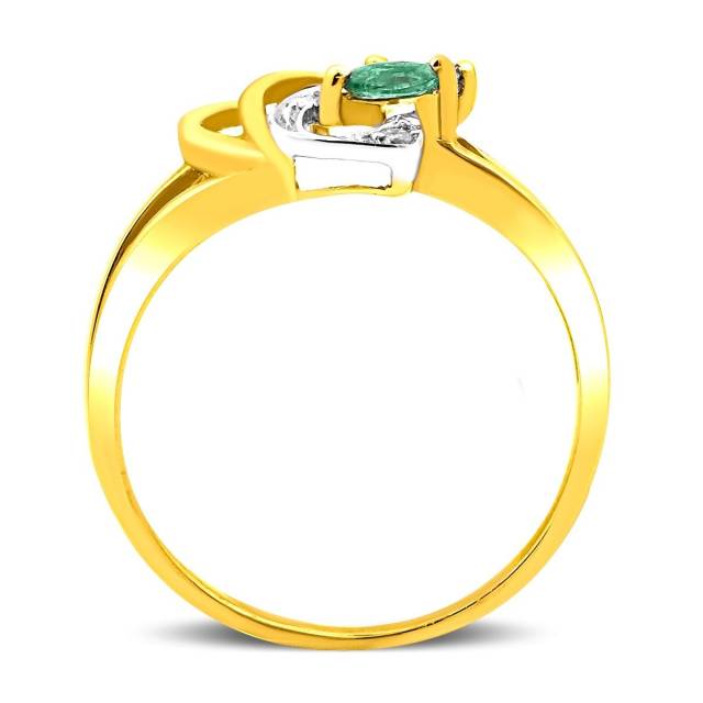 Кольцо из комбинированного золота с бриллиантами и изумрудами (016950)