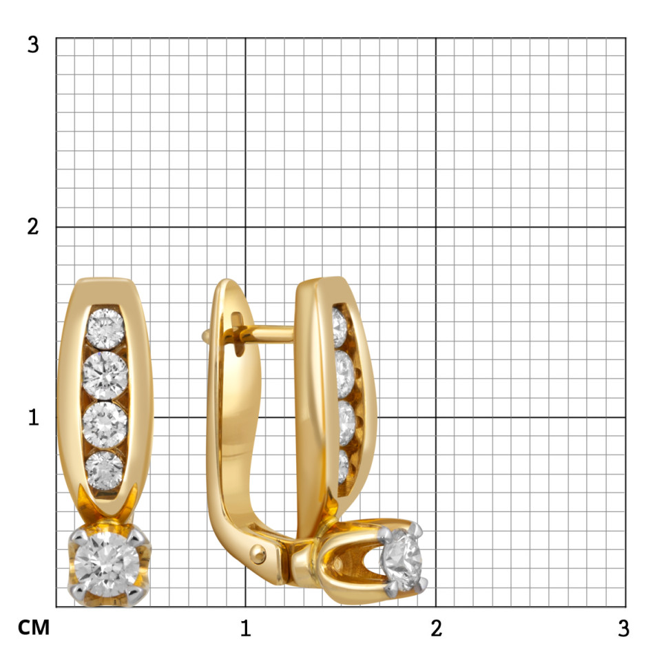 Серьги из жёлтого золота с бриллиантами (049760)