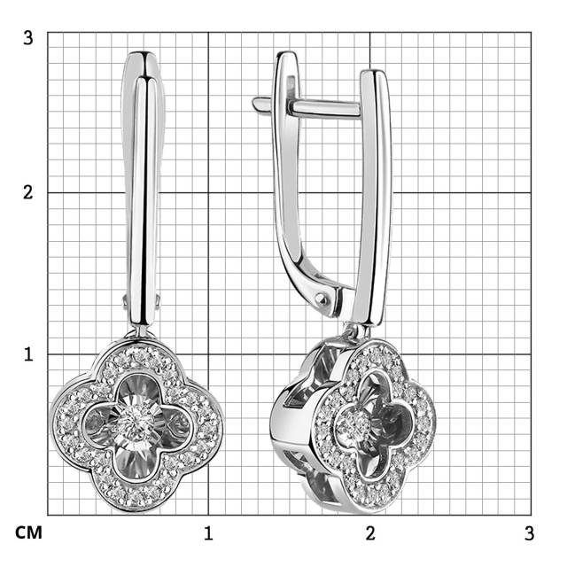 Серьги из белого золота с бриллиантами  (055850)