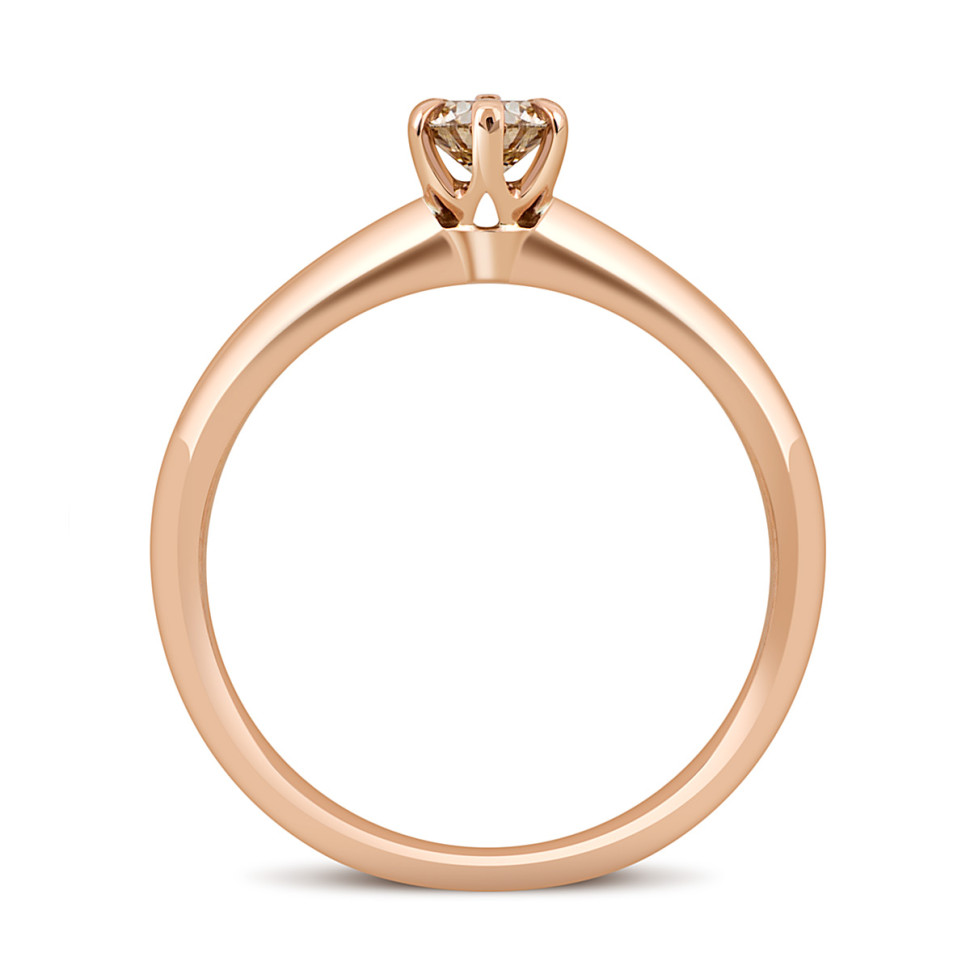 Помолвочное кольцо из красного золота с бриллиантом (049303)