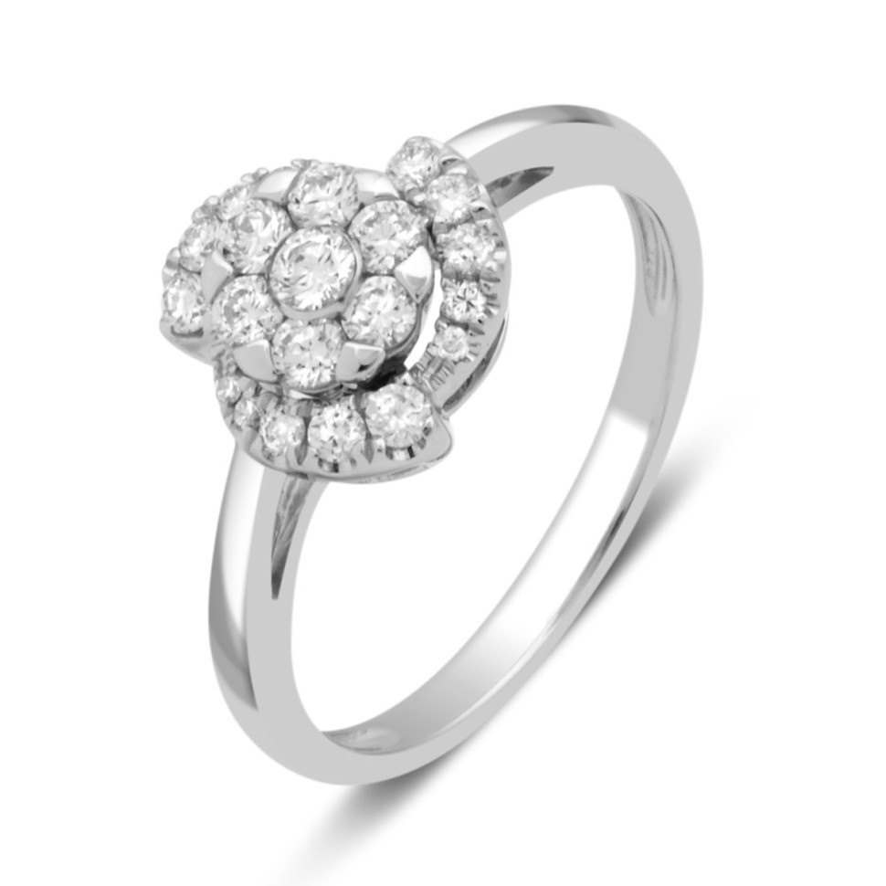 Кольцо из белого золота с бриллиантами (032162)