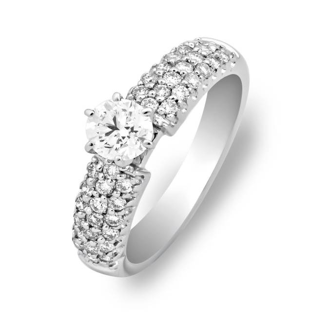 Помолвочное кольцо из белого золота с бриллиантами (028080)
