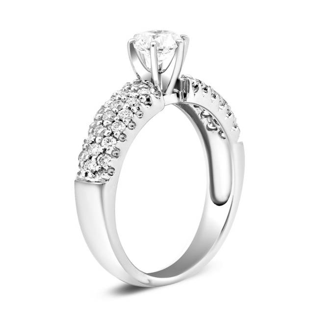 Помолвочное кольцо из белого золота с бриллиантами (028080)