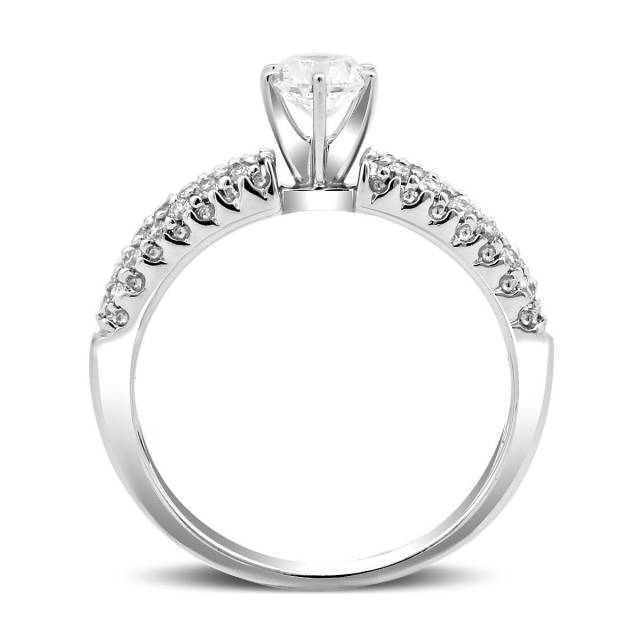 Помолвочное кольцо из белого золота с бриллиантами (028080)