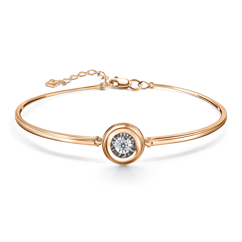 Браслет из красного золота с бриллиантами (061035)