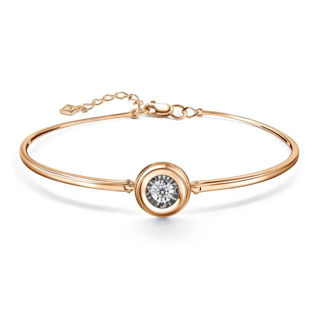 Браслет из красного золота с бриллиантами (061035)