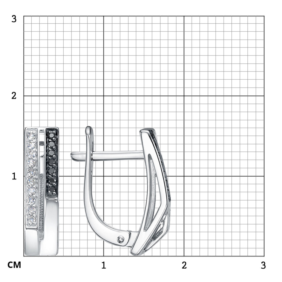 Серьги из белого золота с бриллиантами (058856)
