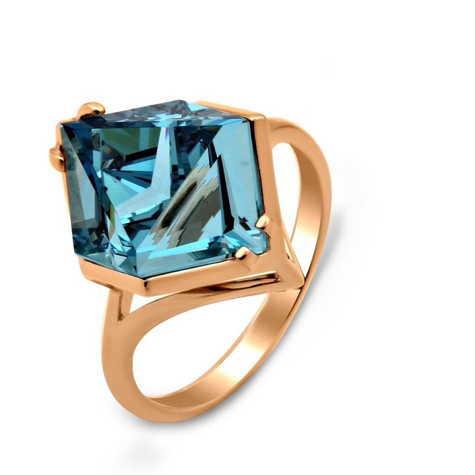 Кольцо из красного золота с топазом (028096)