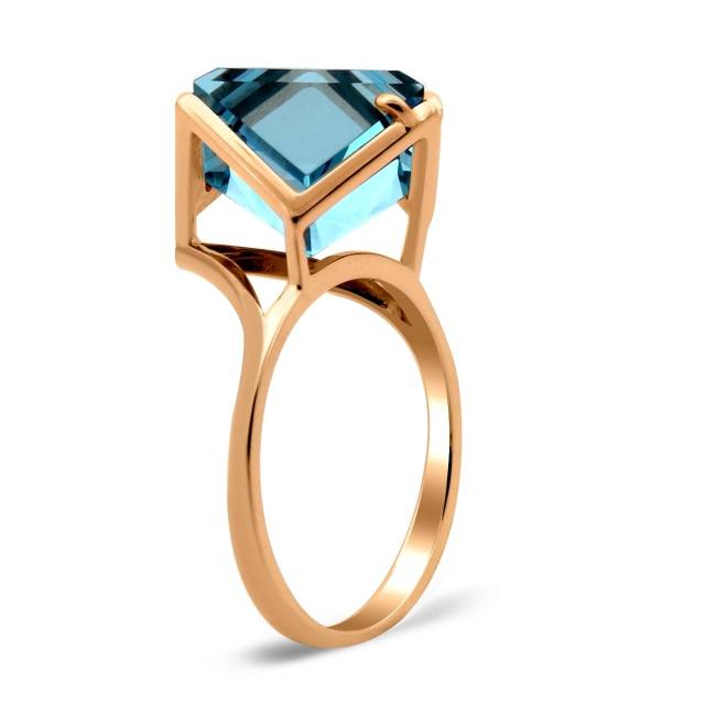 Кольцо из красного золота с топазом (028096)