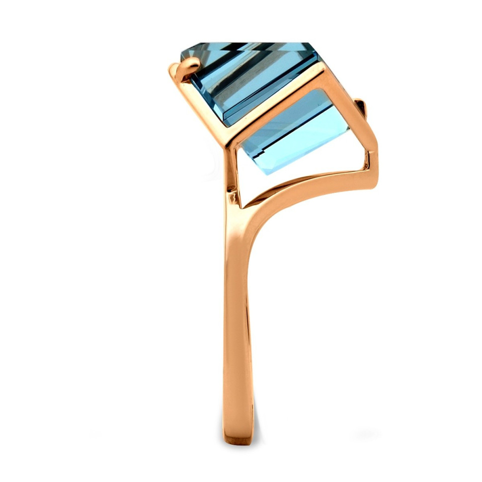 Кольцо из красного золота с топазом (028096)