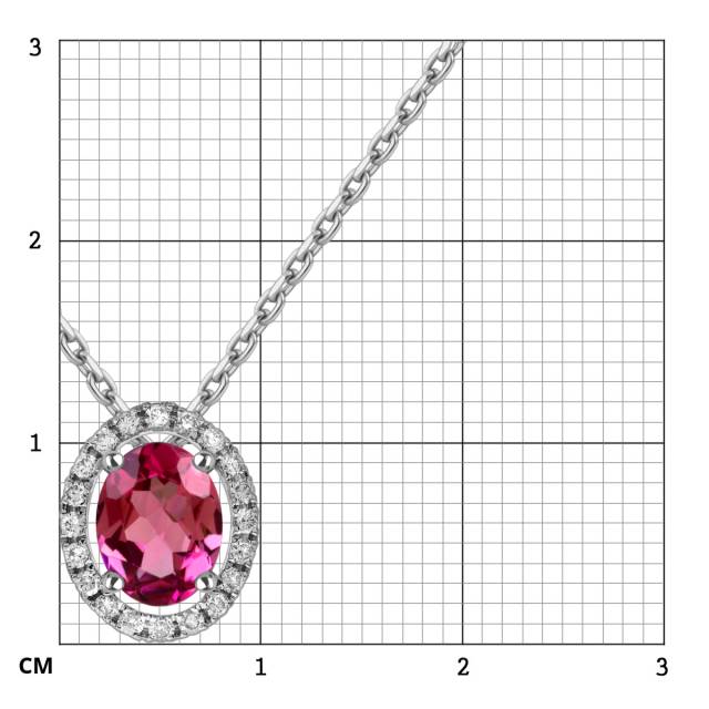 Колье белого золота с бриллиантами и турмалином (061064)