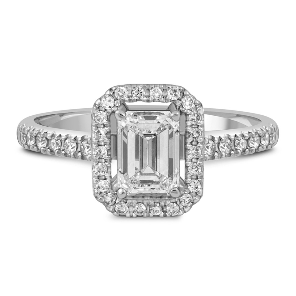 Помолвочное кольцо из белого золота с бриллиантами (051295)