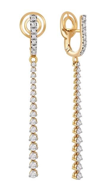 Серьги из жёлтого золота с бриллиантами (042189)