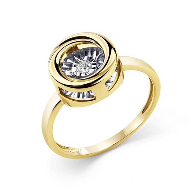 Кольцо из жёлтого золота с бриллиантами (061041)