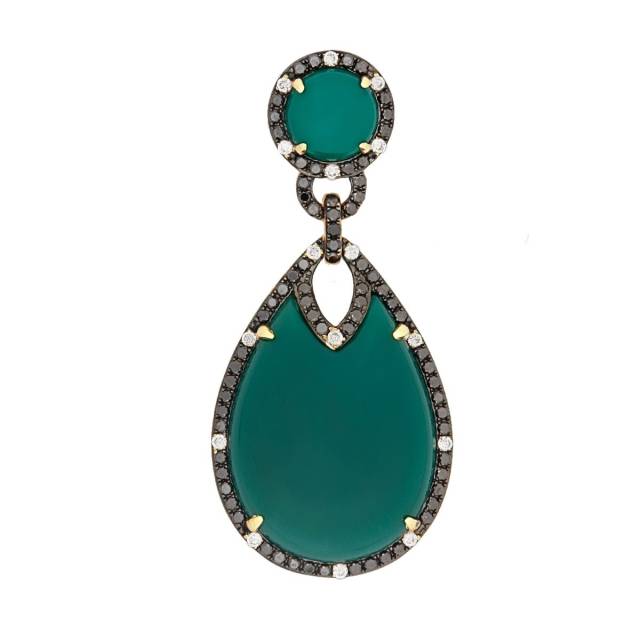 Подвеска с бриллиантами и жадеитом (003939)