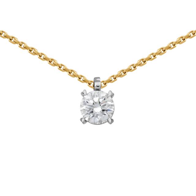 Колье из комбинированного золота с бриллиантом (039549)