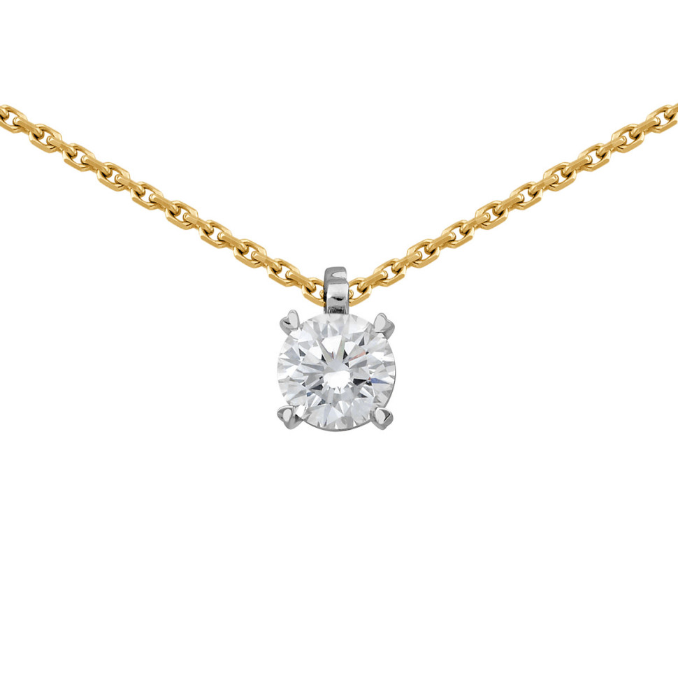 Колье из комбинированного золота с бриллиантом (039549)