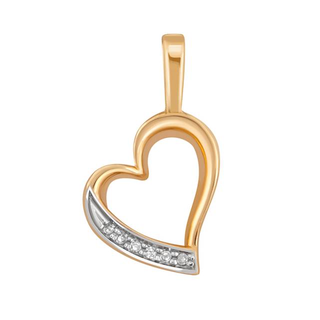 Кулон из красного золота с бриллиантами (045529)