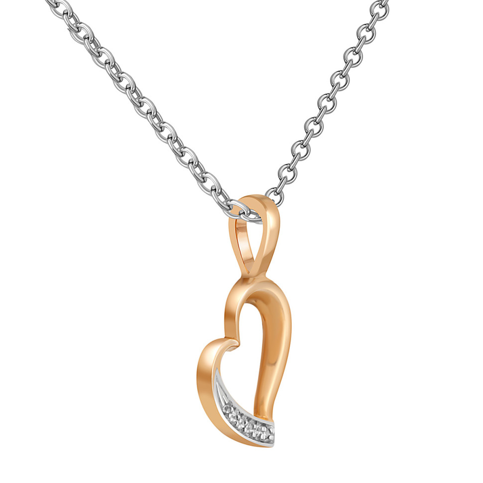 Кулон из красного золота с бриллиантами (045529)