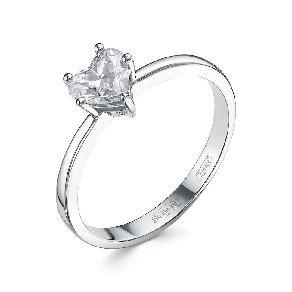 Помолвочное кольцо из платины с бриллиантом 