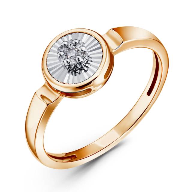 Кольцо из красного золота с бриллиантами (060097)