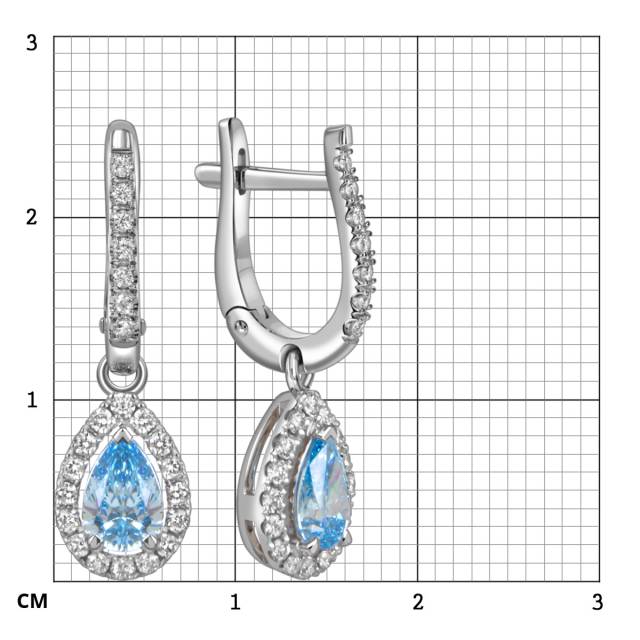 Серьги из белого золота с бриллиантами (060195)