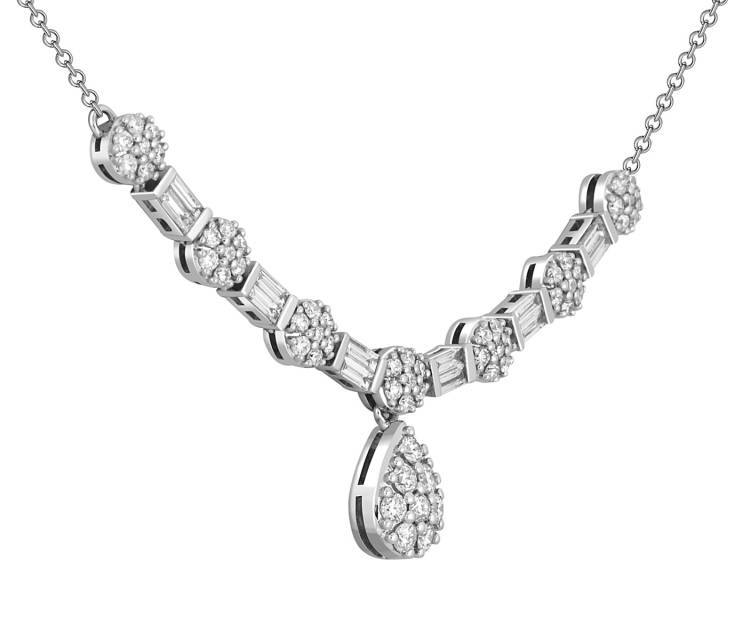 Колье из белого золота с бриллиантами (048449)