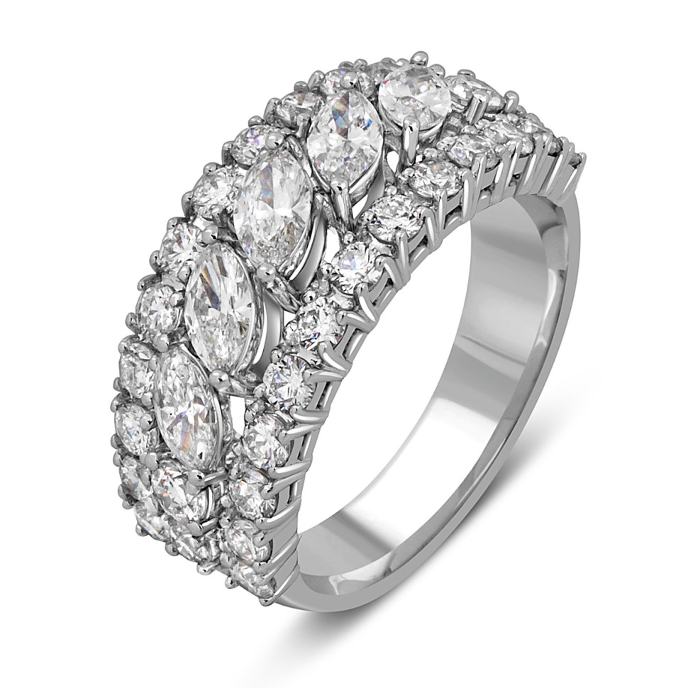 Кольцо из белого золота с бриллиантами (051990)