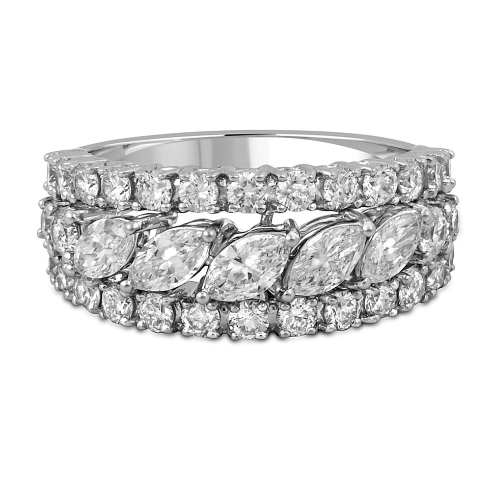 Кольцо из белого золота с бриллиантами (051990)