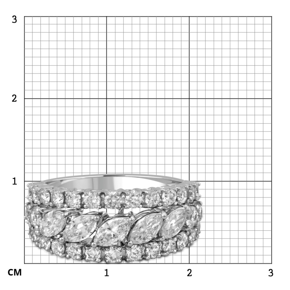 Кольцо из белого золота с бриллиантами (051990)