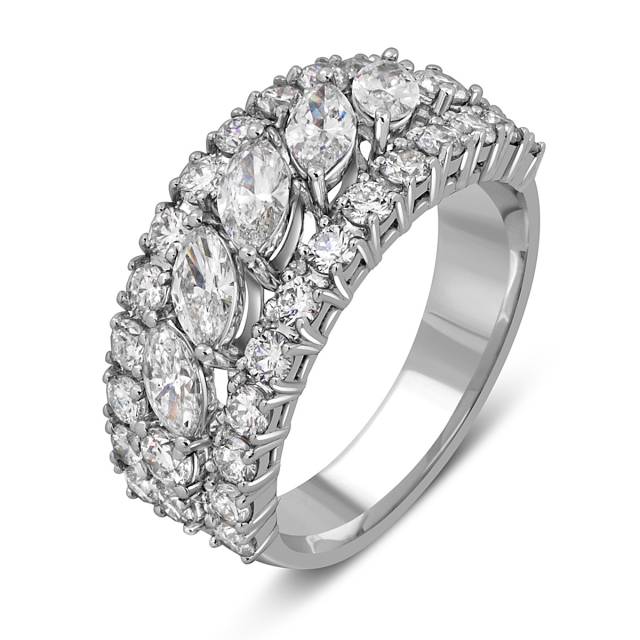 Кольцо из белого золота с бриллиантами (051990)