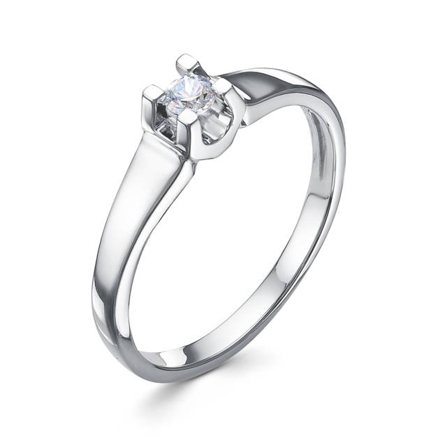 Помолвочное кольцо из платины с бриллиантом (060863)