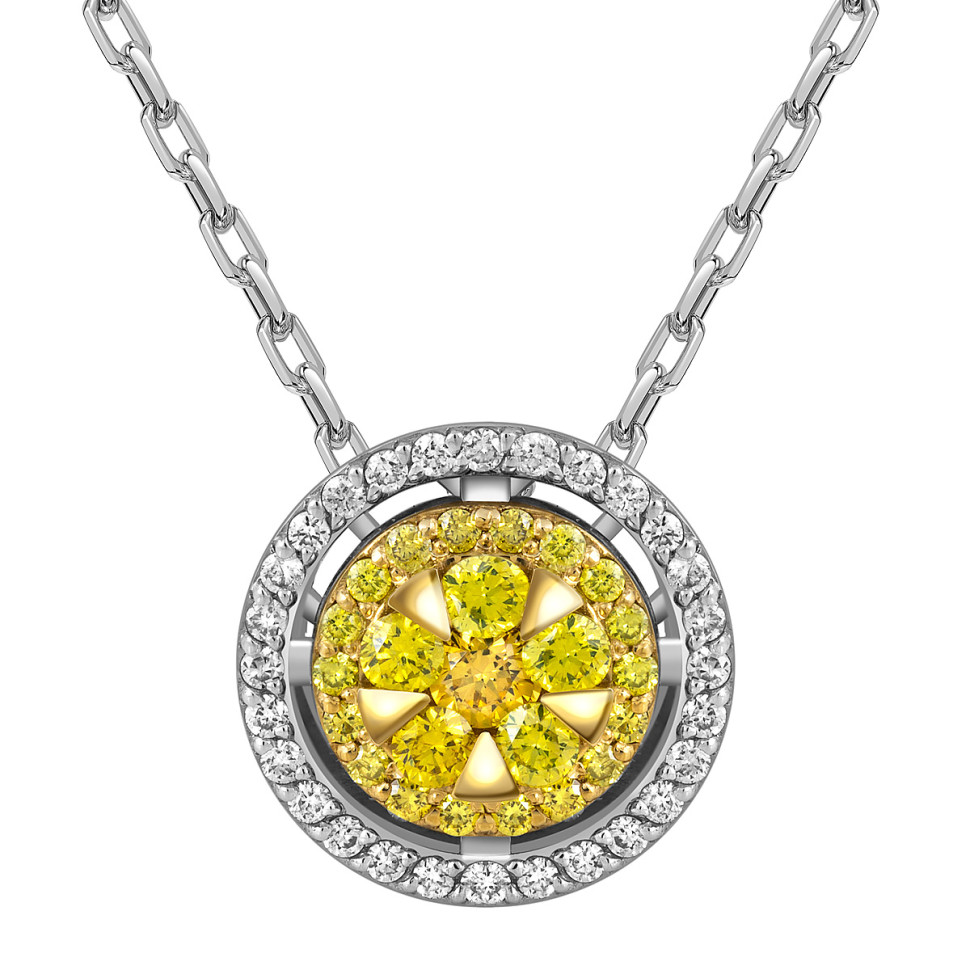 Колье из белого золота с бриллиантами (063015)