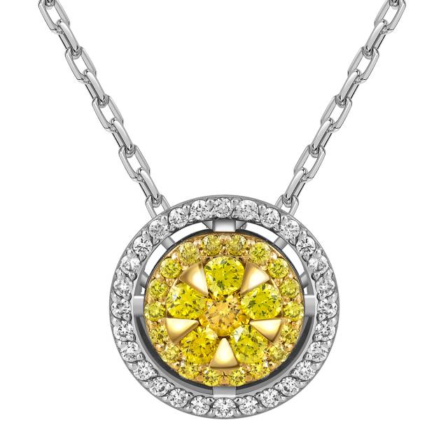 Колье из белого золота с бриллиантами (063015)