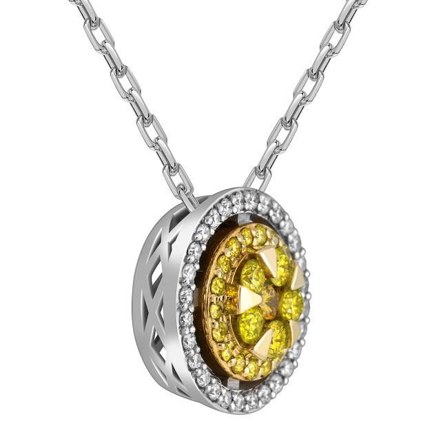 Колье из белого золота с бриллиантами (063015)