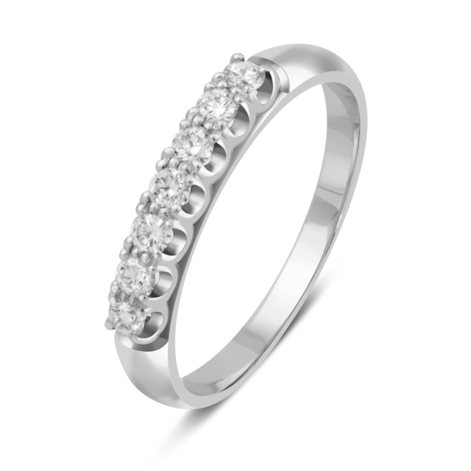 Кольцо из белого золота с бриллиантами (027136)