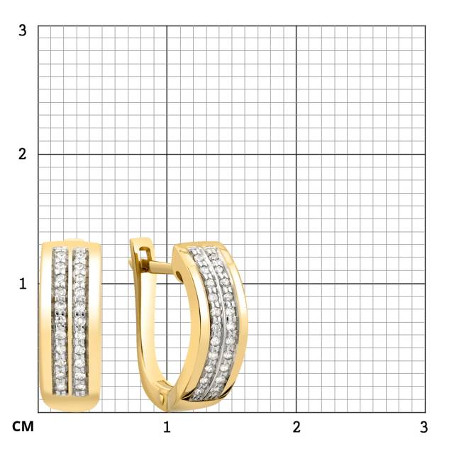 Серьги из жёлтого золота с бриллиантами (024163)