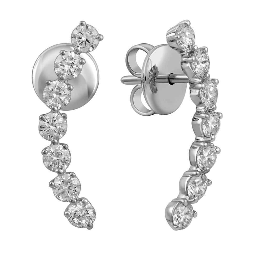 Серьги из белого золота с бриллиантами 