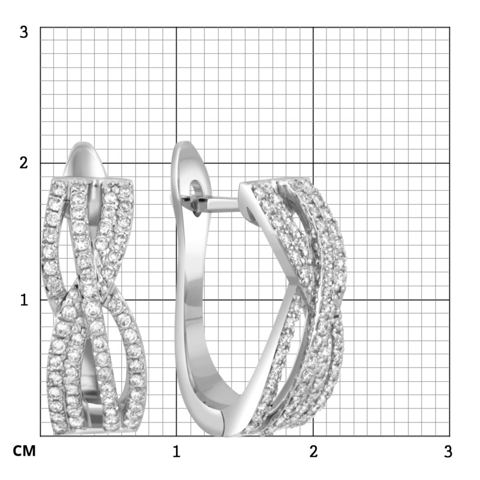 Серьги из белого золота с бриллиантами (046443)