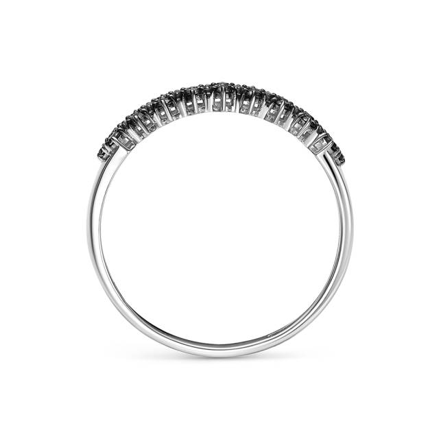 Кольцо из белого золота с чёрными бриллиантами (062968)