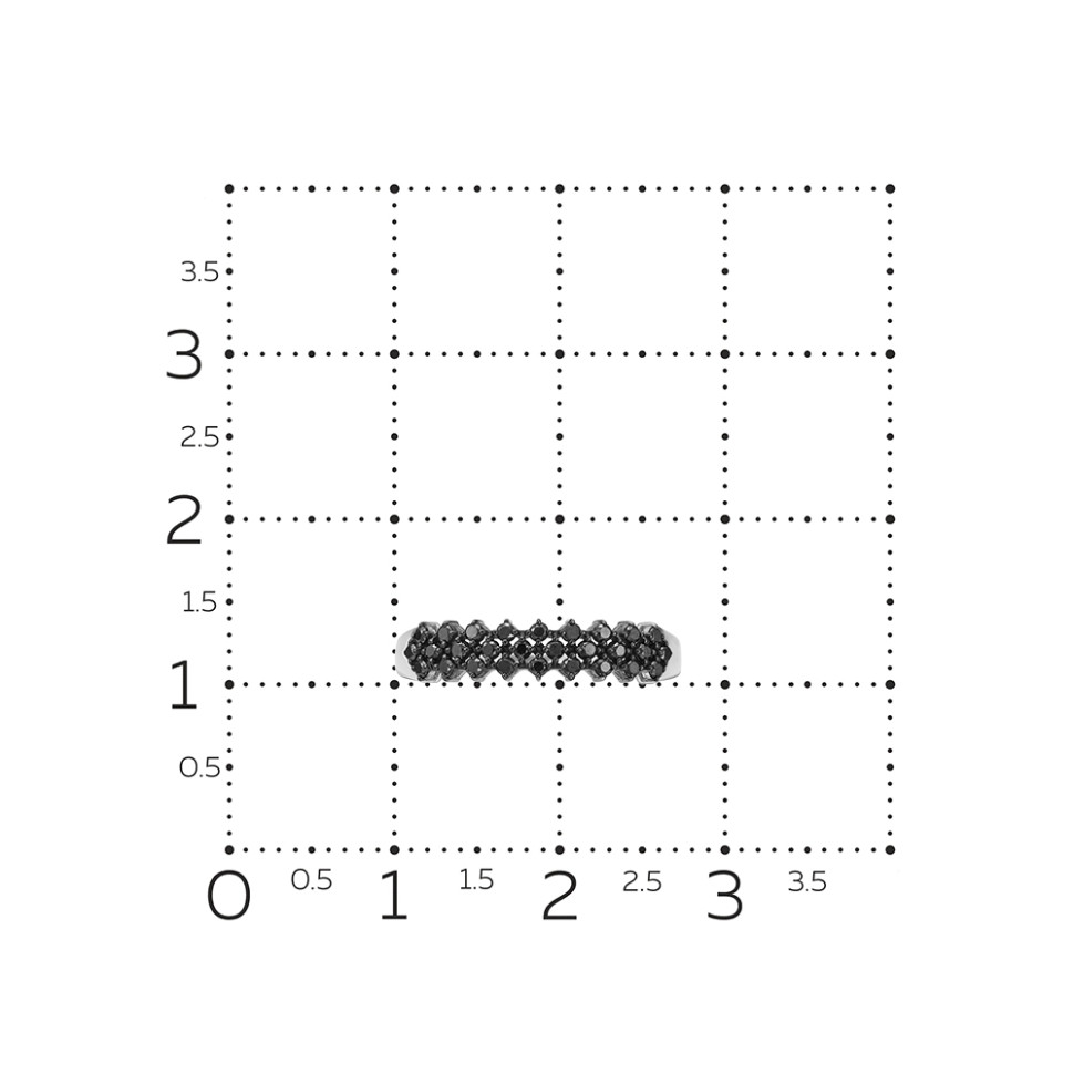 Кольцо из белого золота с чёрными бриллиантами (062968)
