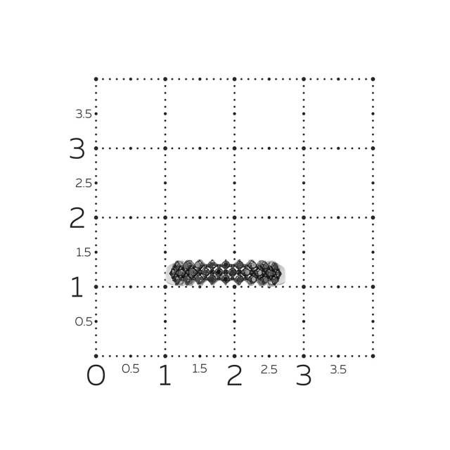 Кольцо из белого золота с чёрными бриллиантами (062968)