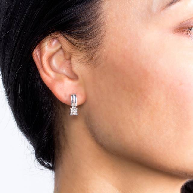 Серьги из белого золота с бриллиантами (039993)