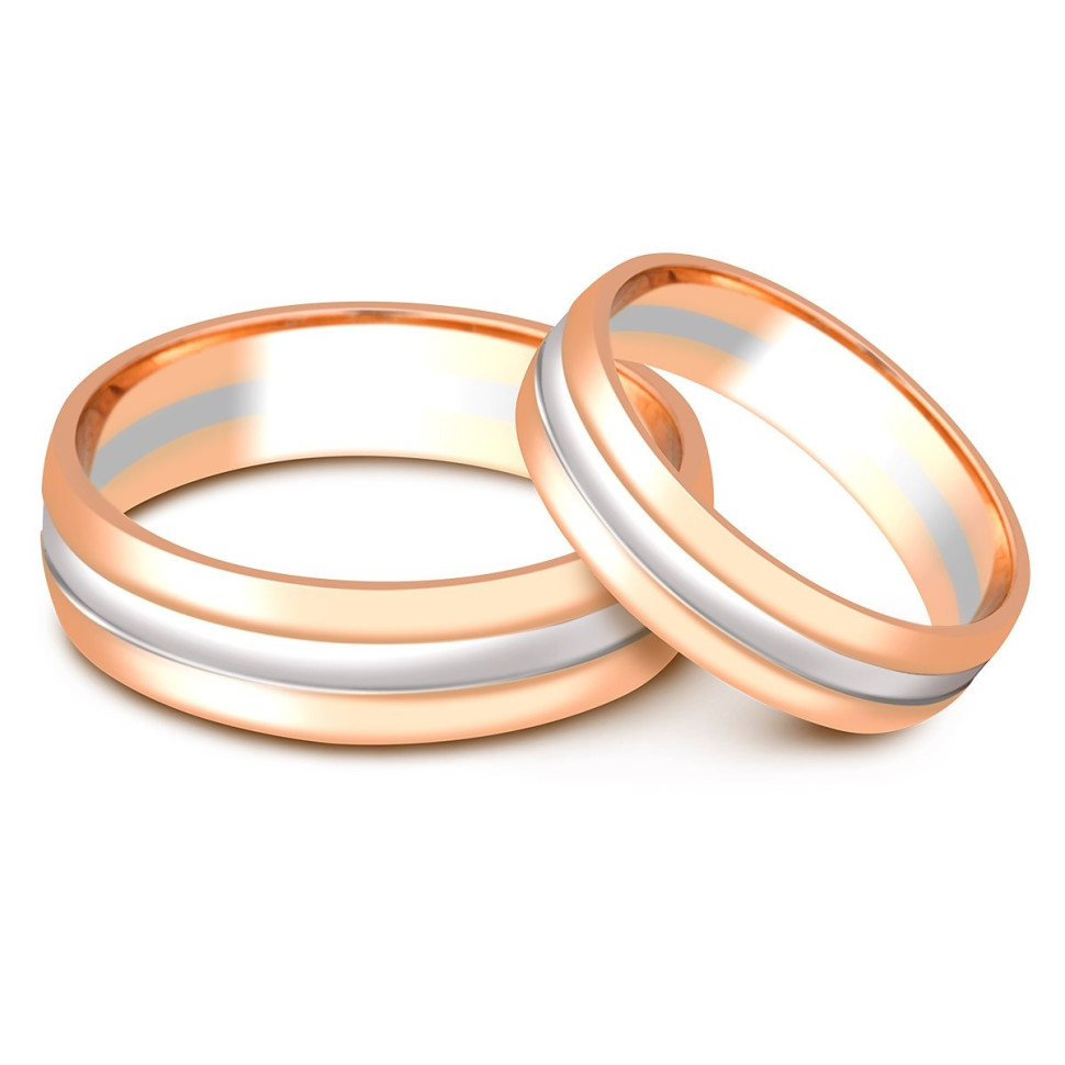 Обручальное кольцо из комбинированного золота (014829)