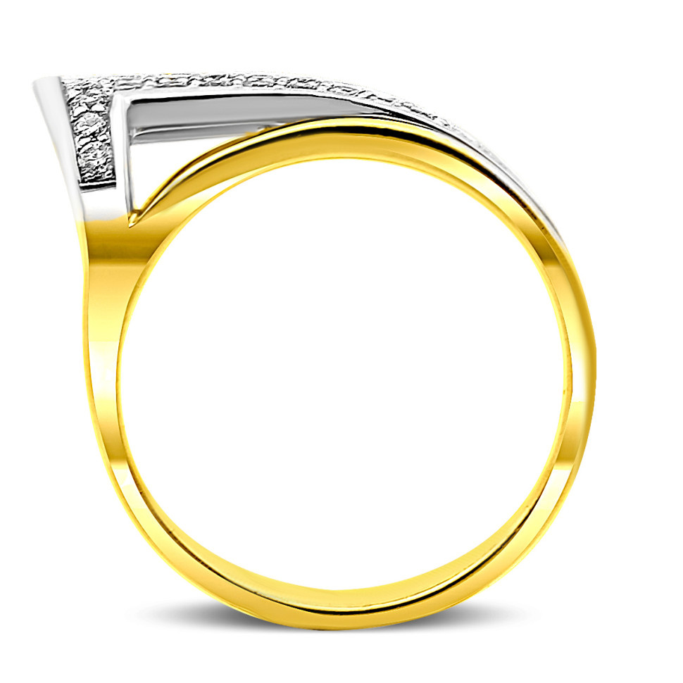 Кольцо из комбинированного золота с бриллиантами (020965)