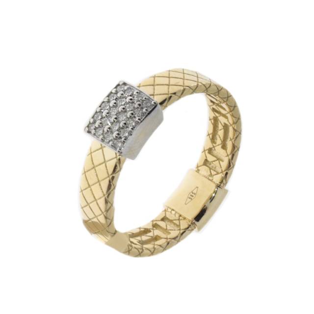 Кольцо из жёлтого золота с бриллиантами (050712)