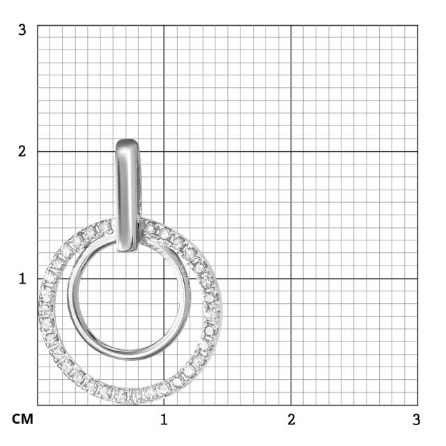 Кулон из белого золота с бриллиантами (053880)
