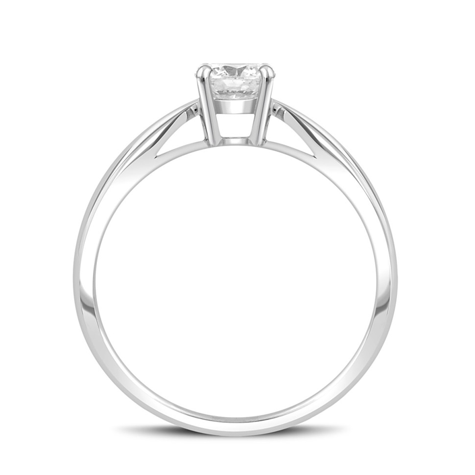 Помолвочное кольцо из белого золота с бриллиантом (043907)