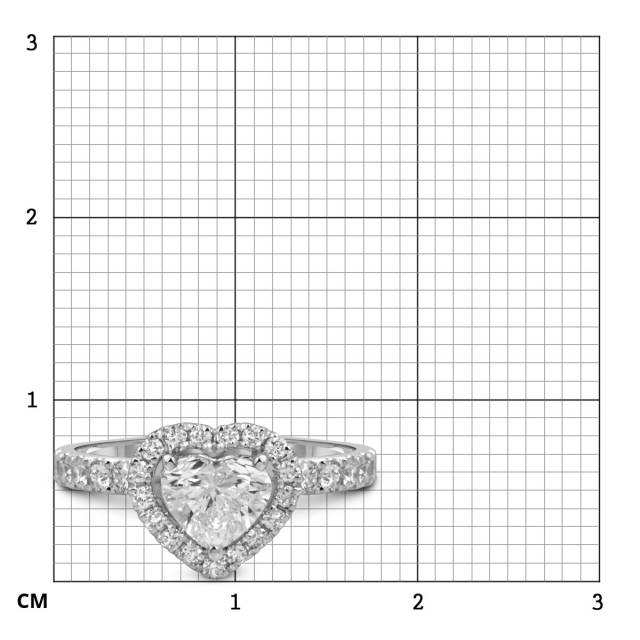 Помолвочное кольцо из белого золота с бриллиантами "Сердце" (054385)
